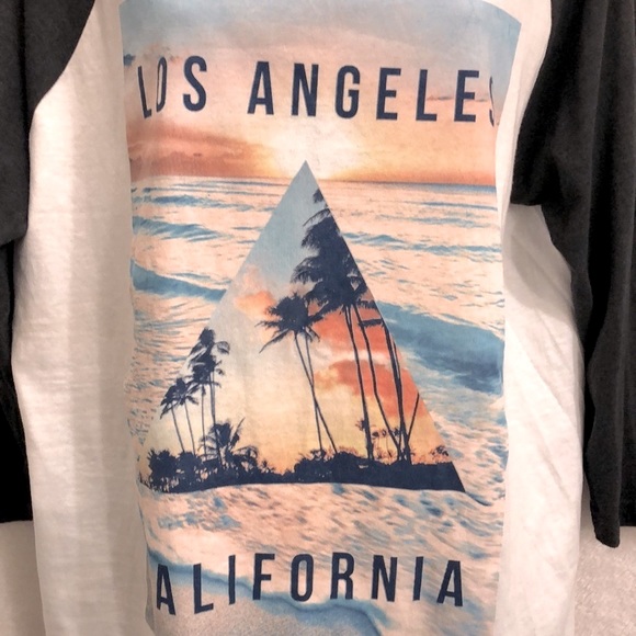 NWT 🏝️ LOS ANGELES CALIFORNIA BEACH SUNRISE SUNSET BASEBALL-STYLE TSHIRT Men’s L - Picture 3 of 6